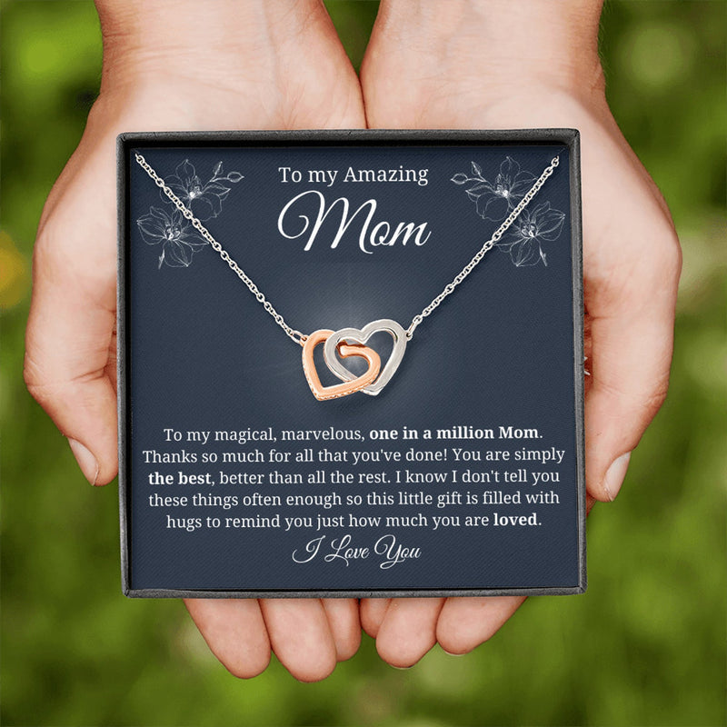 Special Gift For Mother 2024 - Pure Silver Interlocking Hearts Necklace Gift Set