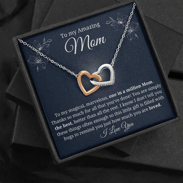 Special Gift For Mother 2024 - Pure Silver Interlocking Hearts Necklace Gift Set
