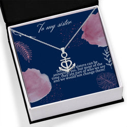 To my sister - Anchor Heart Necklace - 925 Sterling Silver Pendant Set