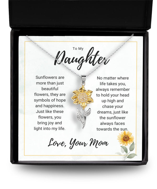 Special Gift For Daughter - Pure Silver Sunflower Necklace Gift Set