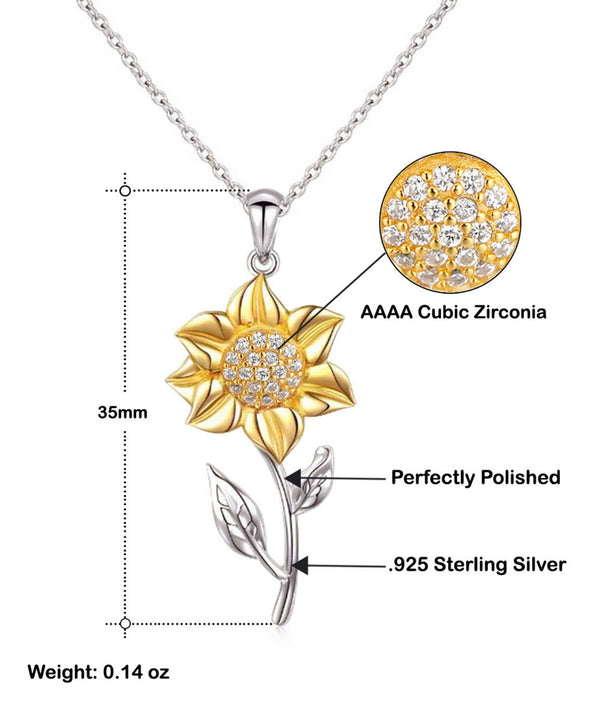Unique Gift Idea For Wife - Pure Silver Sunflower Necklace Gift Set