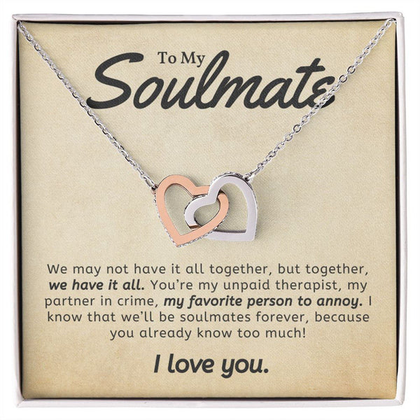 Unique Gift For Soulmate 2025 - Pure Silver Interlocking Hearts Necklace Gift Set