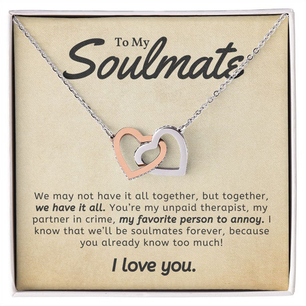 Unique Gift For Soulmate 2024 - Pure Silver Interlocking Hearts Necklace Gift Set