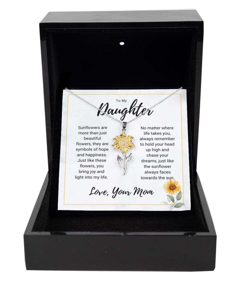 Special Gift For Daughter - Pure Silver Sunflower Necklace Gift Set