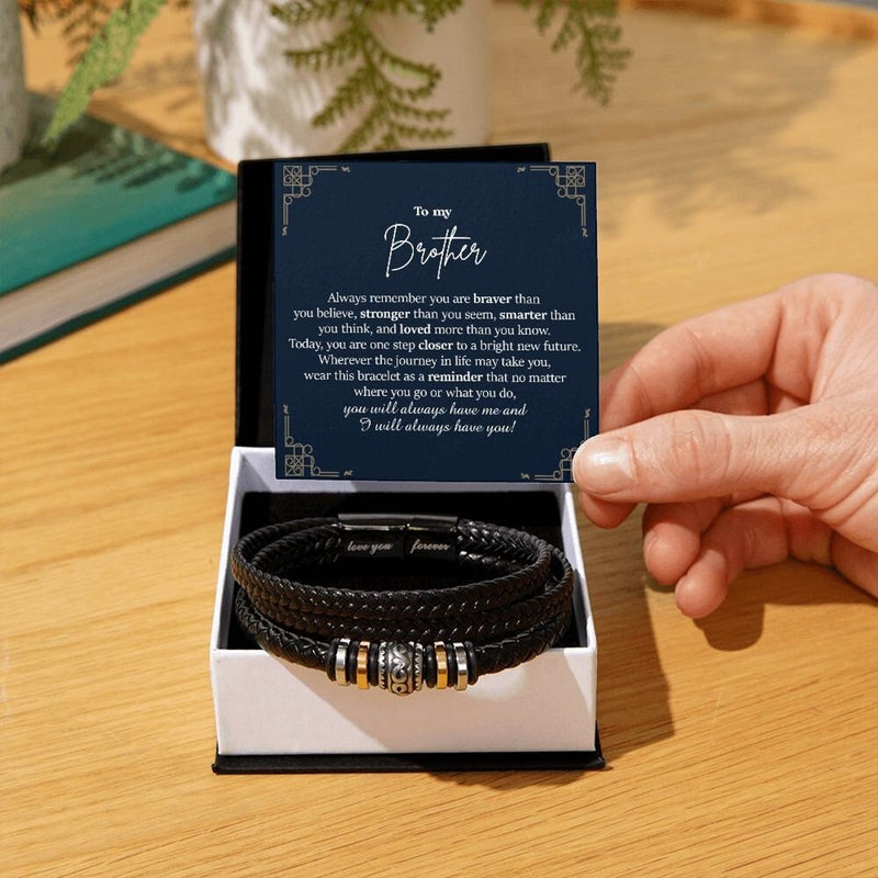 Meaningful Bracelet for Brother  | Handmade Leather Bracelet For Men