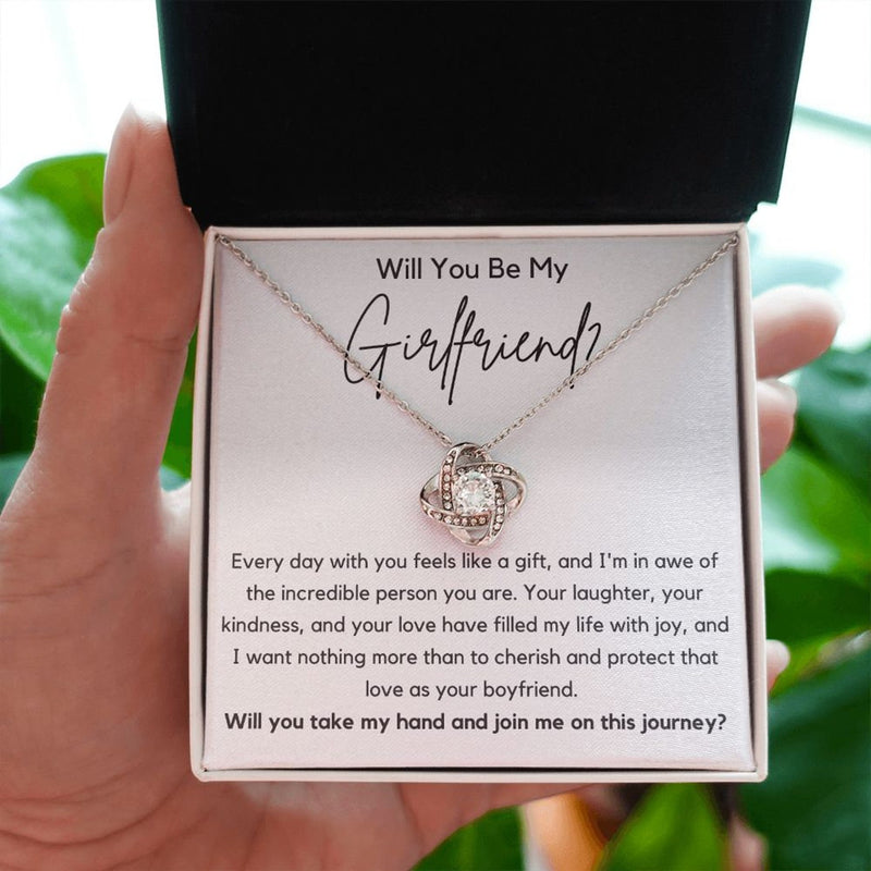 Will You Be My Girlfriend? Proposal Gift For Female - Pure Silver Necklace Gift Set