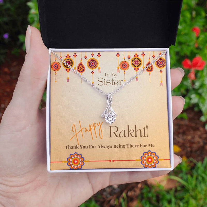 Happy Rakhi Gift for Sister 2023 - Pure Silver Necklace Gift Set