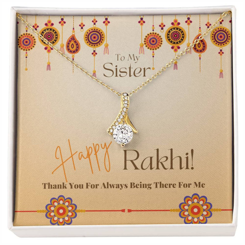 Happy Rakhi Gift for Sister 2023 - Pure Silver Necklace Gift Set