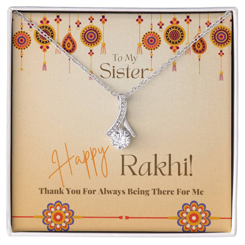 Happy Rakhi Gift for Sister 2023 - Pure Silver Necklace Gift Set