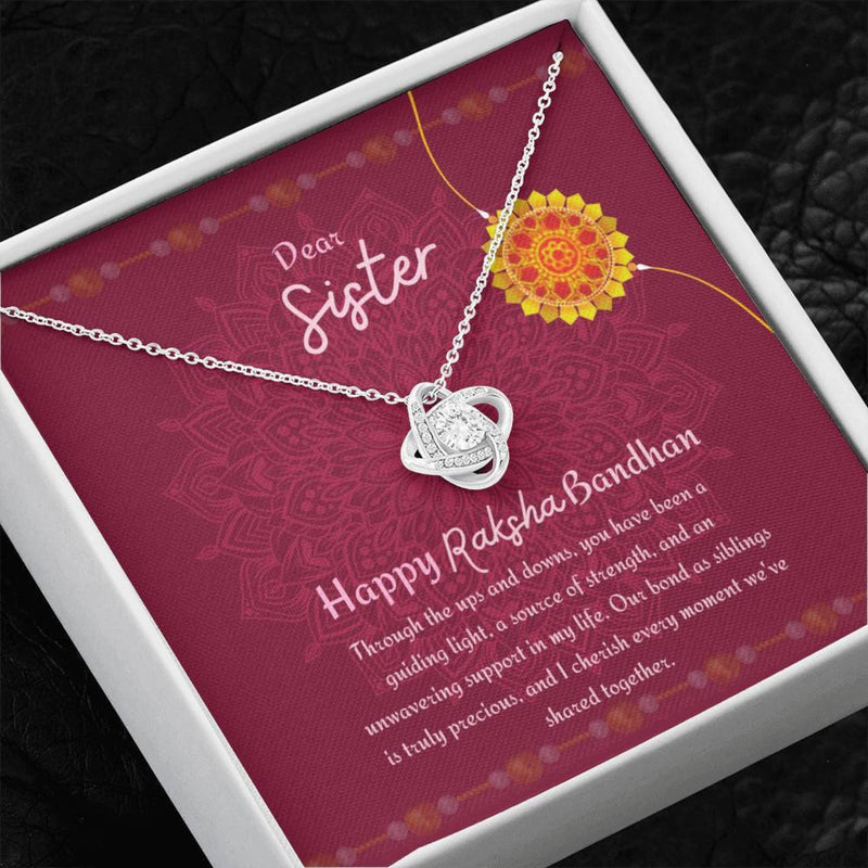 Rakhi Gift for Sister 2023, Raksha Bandhan Gift from Brother - Pure Silver Necklace Gift Set