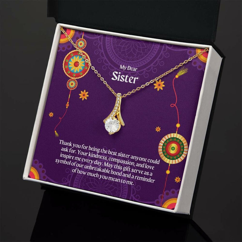 Happy Raksha Bandhan Gift For Sister - Pure Silver Necklace Gift Set