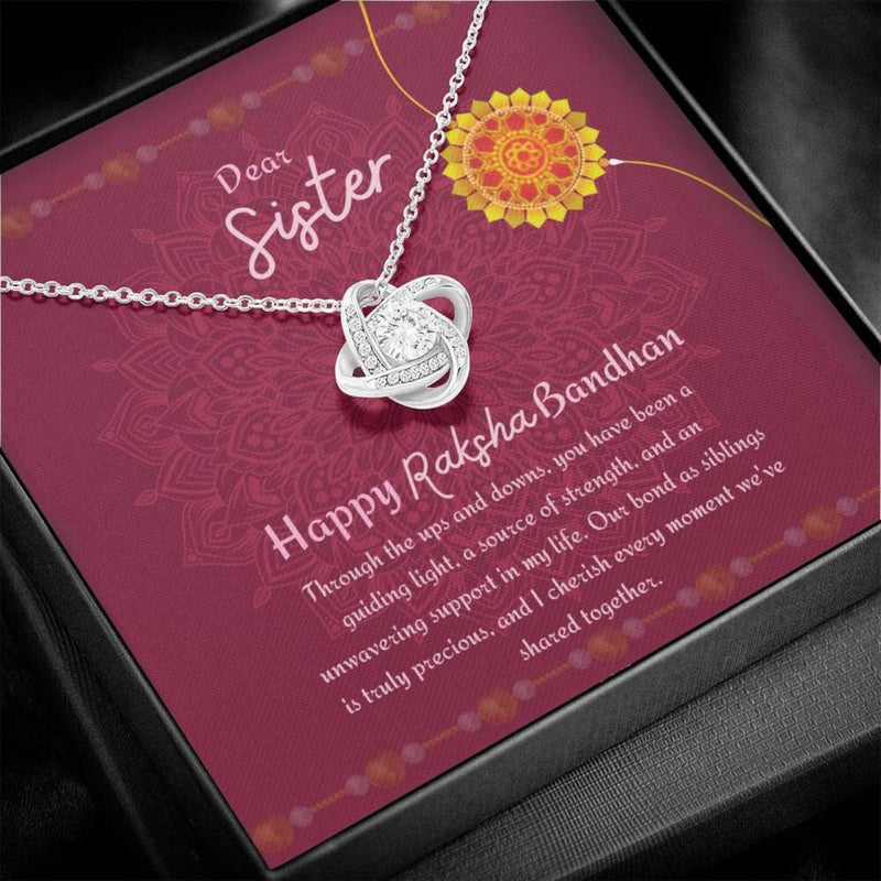 Rakhi Gift for Sister 2023, Raksha Bandhan Gift from Brother - Pure Silver Necklace Gift Set