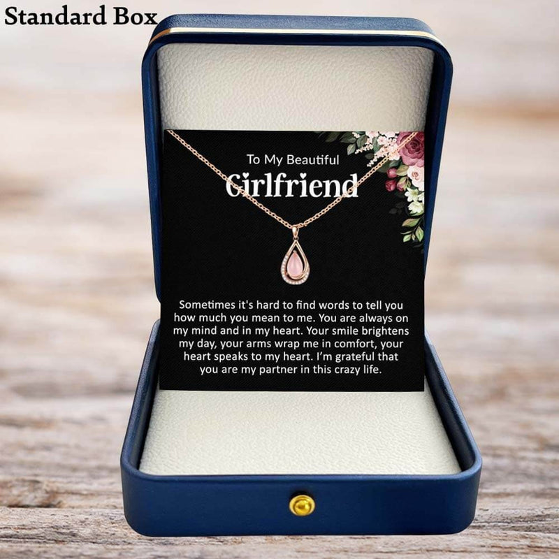 Most Unique Gift For Girlfriend 2025 - Rose Quartz Pure Silver Necklace Gift Set