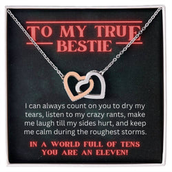 Best Friend Forever BFF Gift - Pure Silver Interlocking Hearts Necklace Gift Set