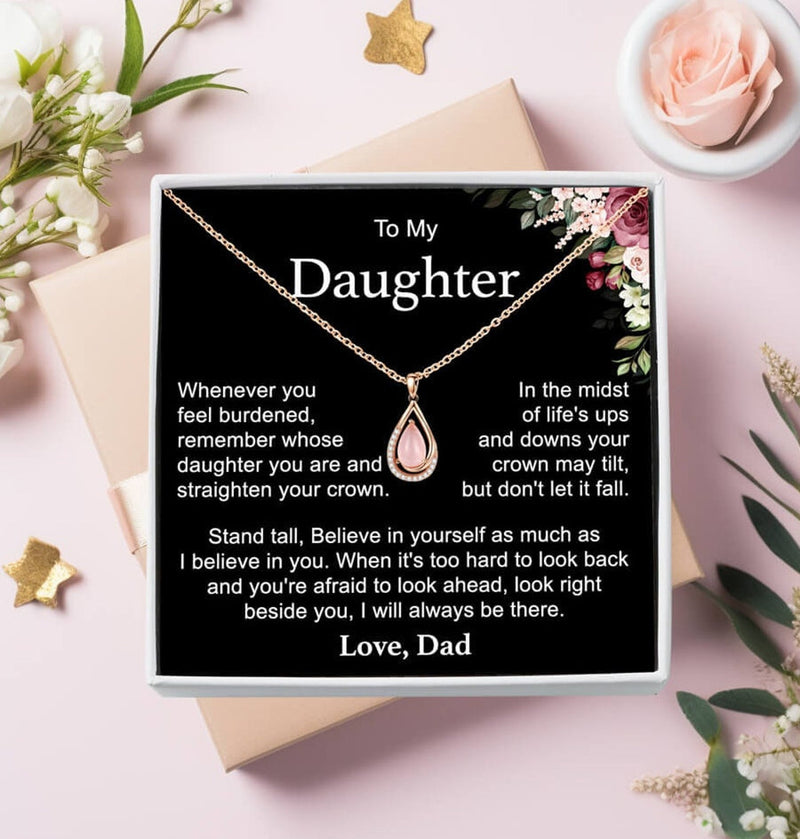 Heartfelt Gift For Daughter From Dad 2025 - Rose Quartz Pure Silver Necklace Gift Set