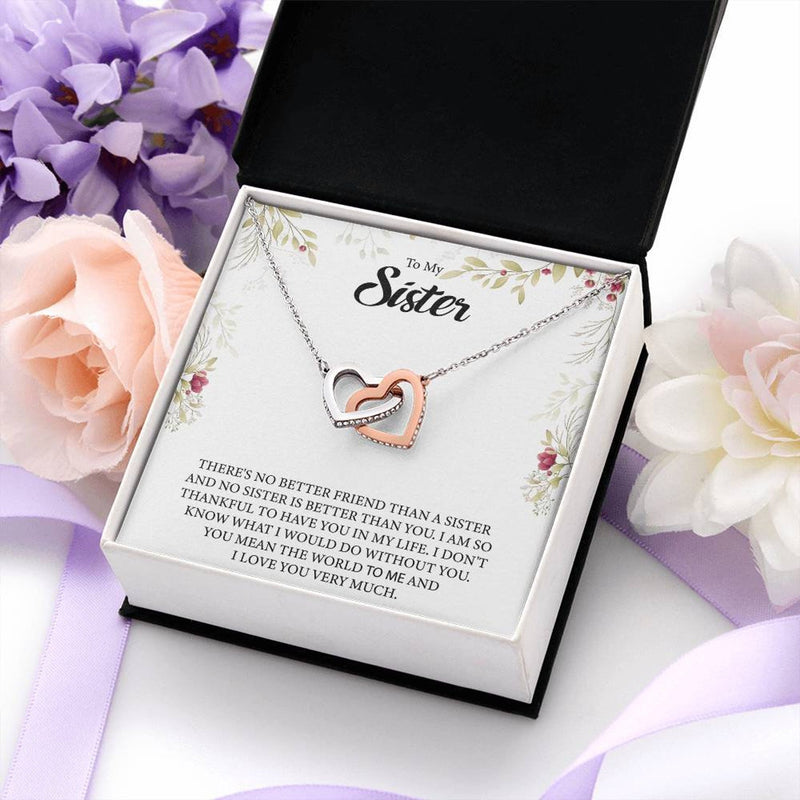 Special Gift For Sister 2025 - Pure Silver Interlocking Hearts Necklace Gift Set