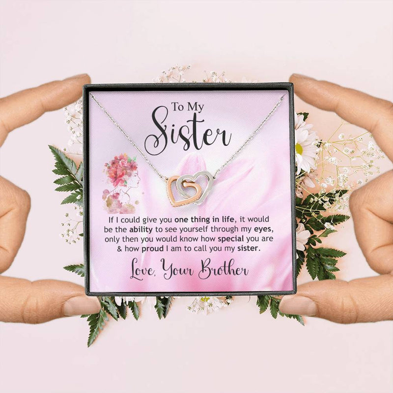 Meaningful Gift For Sister 2025 - Pure Silver Interlocking Hearts Necklace Gift Set