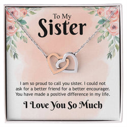Unique Gift For Sister 2025 - Pure Silver Interlocking Hearts Necklace Gift Set