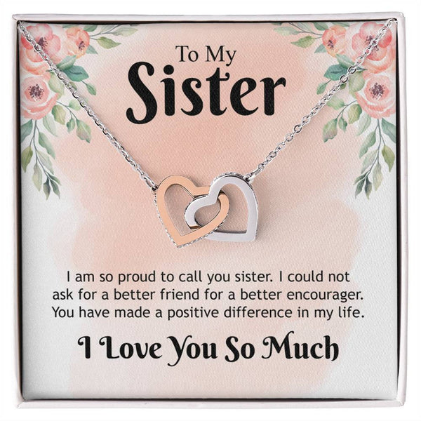 Unique Gift For Sister 2025 - Pure Silver Interlocking Hearts Necklace Gift Set