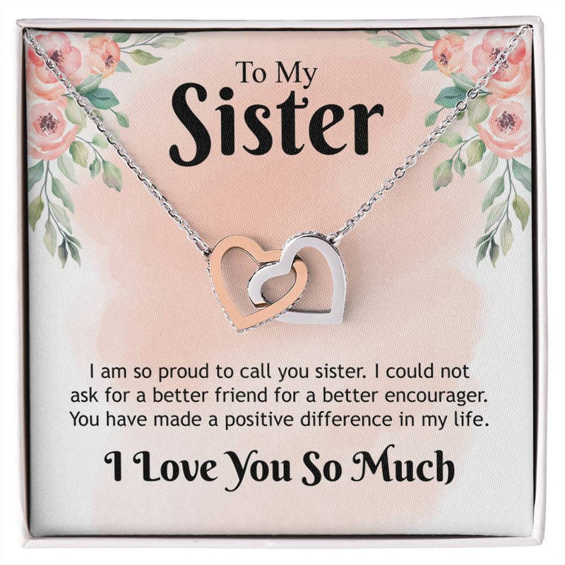 Unique Gift For Sister 2025 - Pure Silver Interlocking Hearts Necklace Gift Set