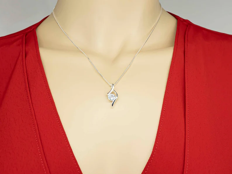 Fabunora Style Swirl Necklace - 925 Sterling Silver necklace