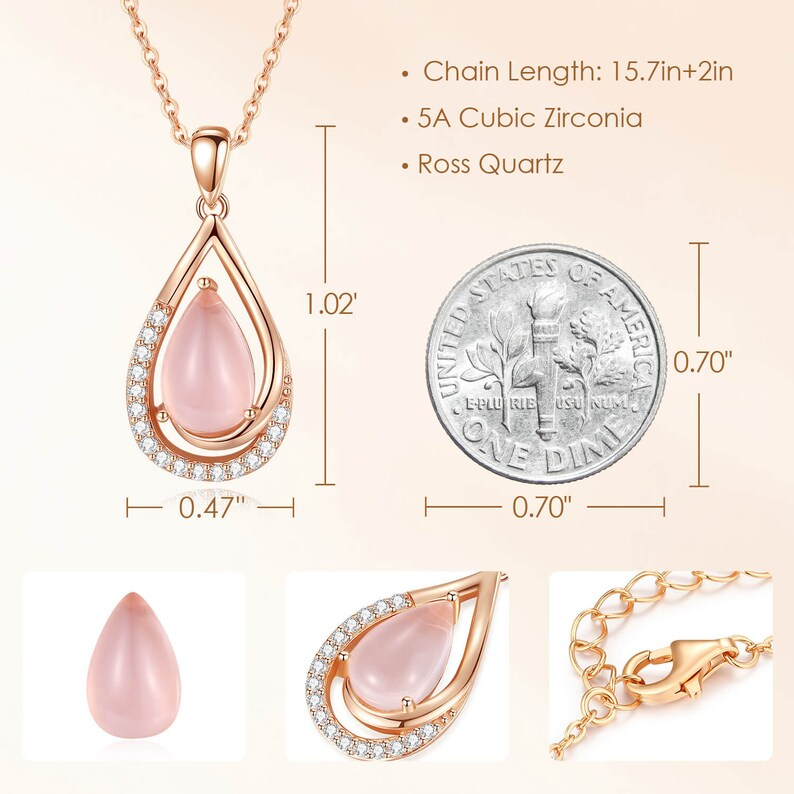 Most Unique Gift For Girlfriend 2024 - Rose Quartz Pure Silver Necklace Gift Set