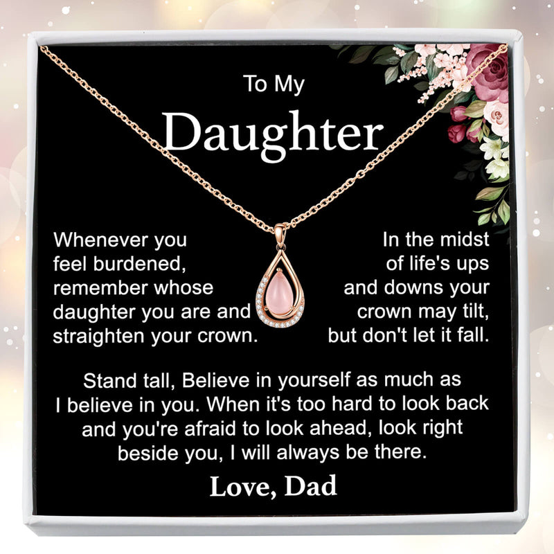 Heartfelt Gift For Daughter From Dad 2025 - Rose Quartz Pure Silver Necklace Gift Set