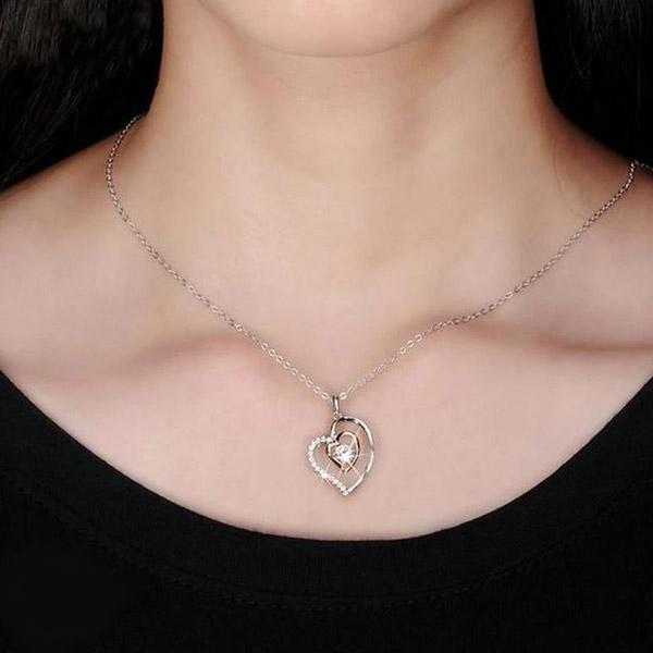 Most Special Gift For Soulmate - Pure Silver Luxe Heart Necklace Gift Set