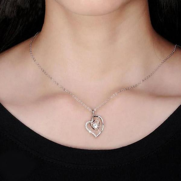 Perfect Gift For Soul Sister - Pure Silver Luxe Heart Necklace Gift Set