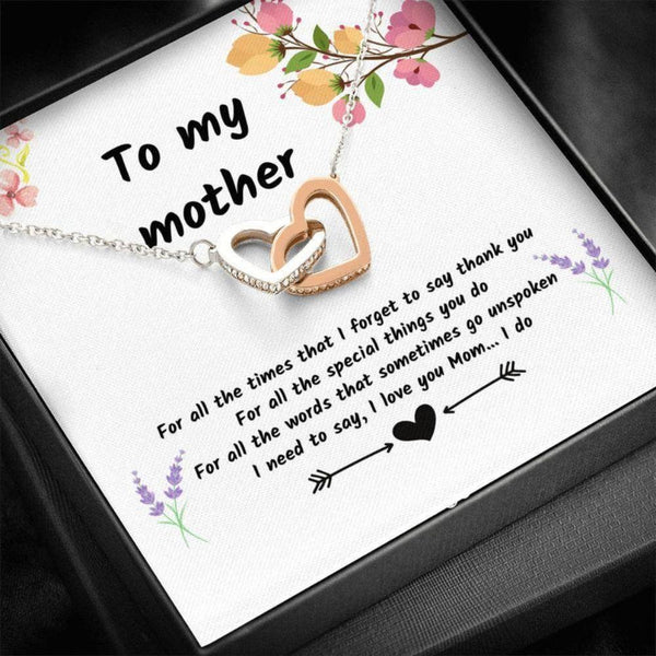 Unique Gift For Mom 2025 - Pure Silver Interlocking Hearts Necklace Gift Set