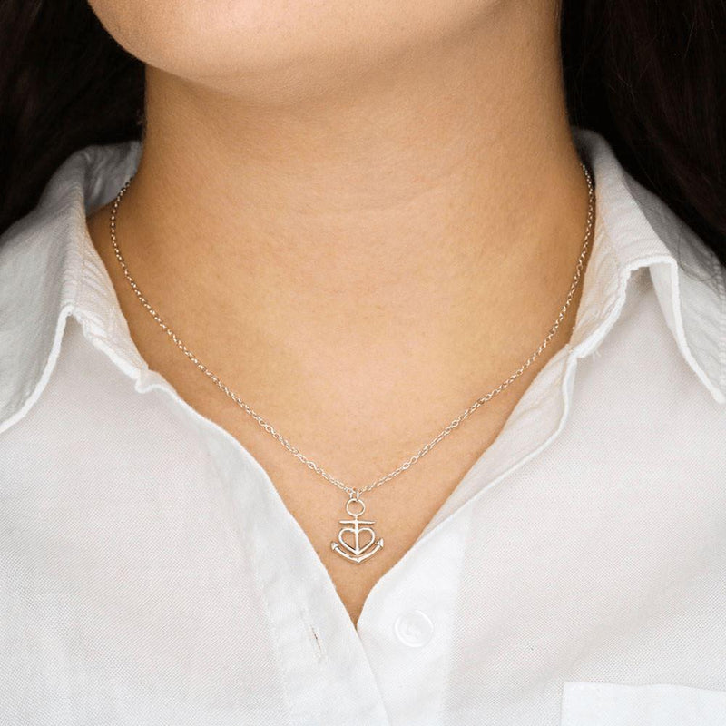 Unique Gift For Best Friend Girl - 925 Sterling Silver Anchor Heart Necklace Set