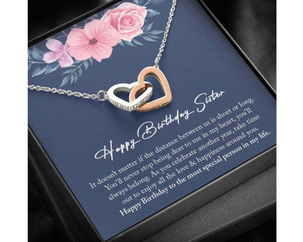 Amazing Birthday Gift For Sister 2025 - Pure Silver Interlocking Hearts Necklace Gift Set