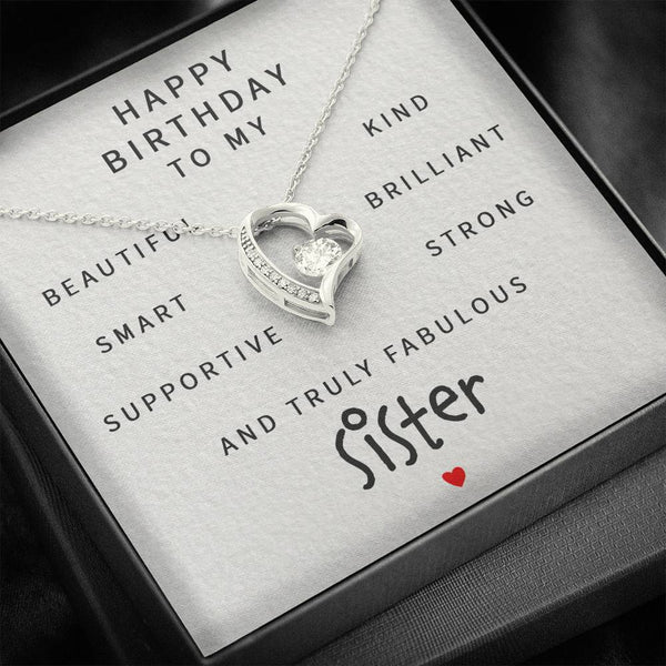 Perfect Birthday Gift For Sister 2025 - Pure Silver Heart Necklace Gift Set