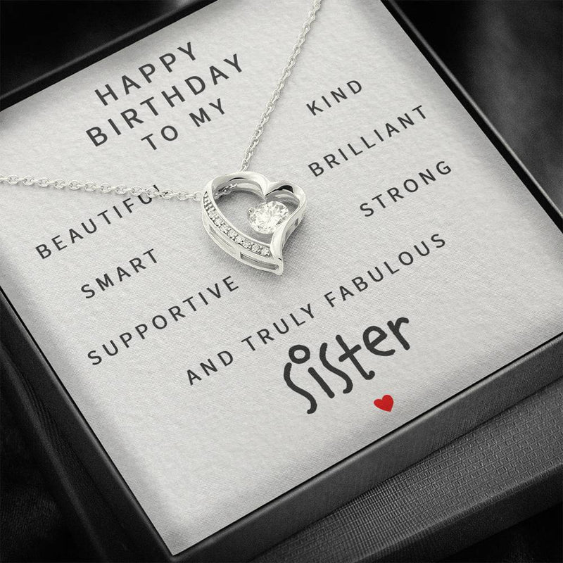 Perfect Birthday Gift For Sister 2025 - Pure Silver Heart Necklace Gift Set