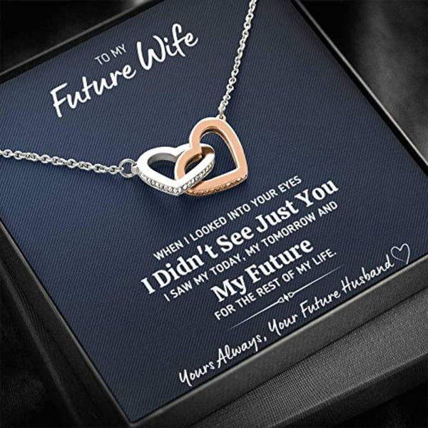 Unique Gift For Fiancee 2025 - Pure Silver Interlocking Hearts Necklace Gift Set