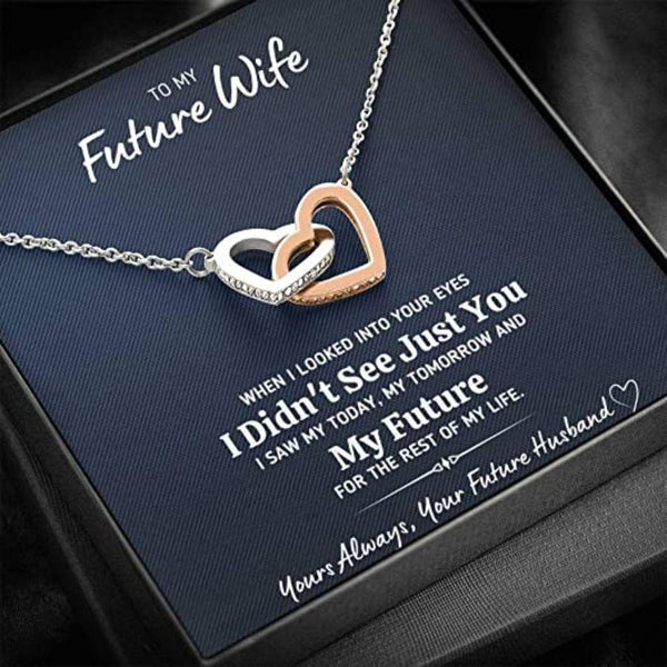 Unique Gift For Fiancee 2024 - Pure Silver Interlocking Hearts Necklace Gift Set