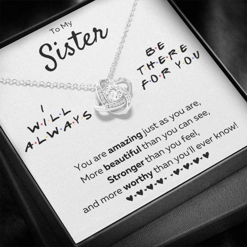 To My Sister Necklace “There For You" - Pure Sterling Silver Pendant Gift Set