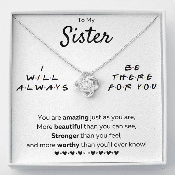 To My Sister Necklace “There For You" - Pure Sterling Silver Pendant Gift Set