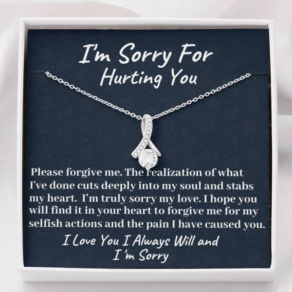 Heartfelt I am Sorry Gift for Girlfriend/Wife - Pure Silver Necklace Gift Set