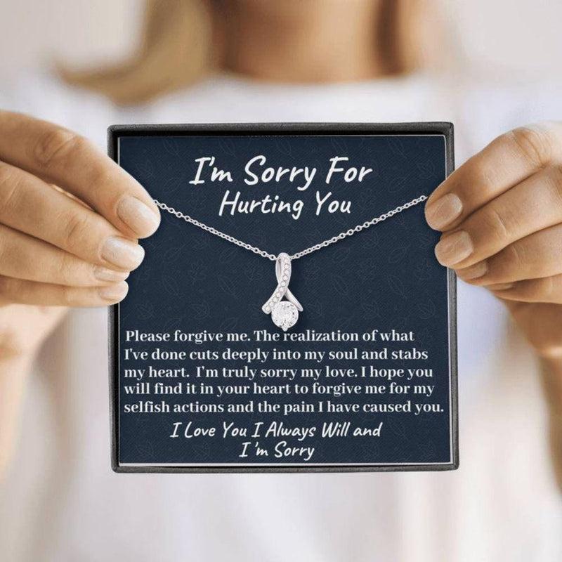 Heartfelt I am Sorry Gift for Girlfriend/Wife - Pure Silver Necklace Gift Set