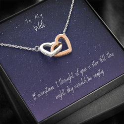 Most Special Gift for Wife - Pure Silver Interlocking Hearts Necklace Gift Set
