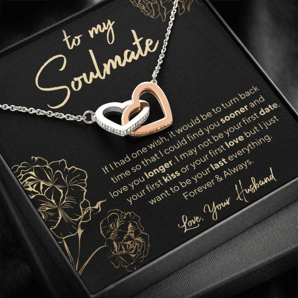 Most Romantic Gift For Soulmate - Pure Silver Interlocking Hearts Necklace Gift Set