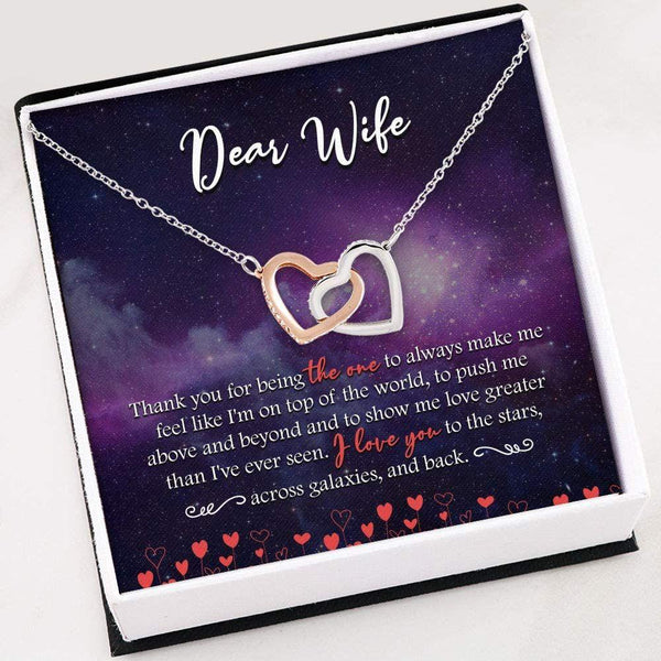 Best Jewellery Gift For Wife - Pure Silver Interlocking Hearts Necklace Gift Set