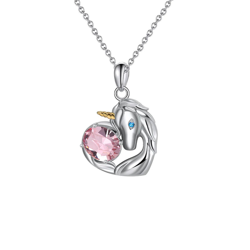 Swarovski Crystal Unicorn Necklace - Pure Silver Pendant Set