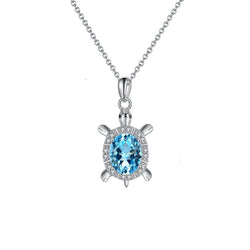 Swarovski Crystal Turtle Necklace - Pure Silver Pendant Set