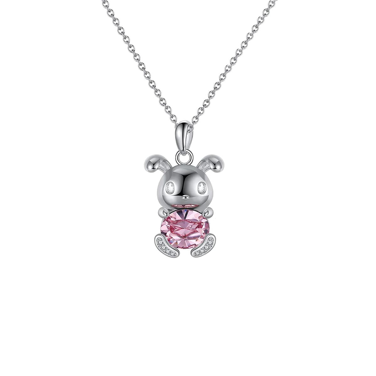 Swarovski Crystal Bunny/Rabbit Necklace - Pure Silver
