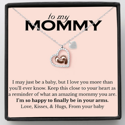 Best Heart-Touching Gift for Mom to be - Baby Feet Heart Pure Silver Necklace Gift Set