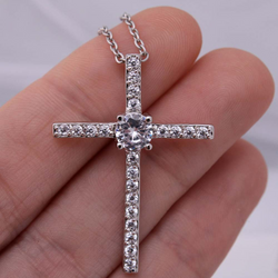 Cross Pure Silver Pendant With Chain