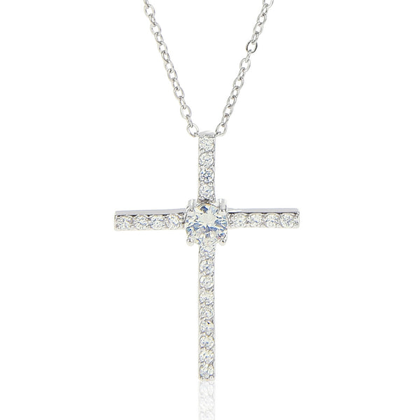 Cross Pure Silver Pendant With Chain