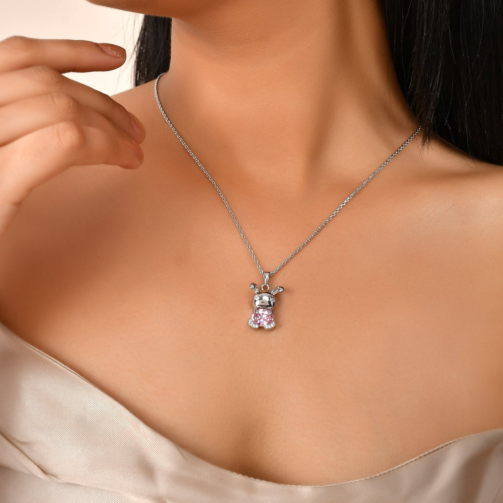 Sterling Stylized Rabbit Pendant . Pendant Sterling Silver